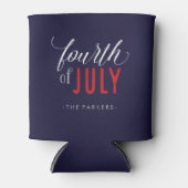 Stijlvol Vierde Juli Typografie Blikjeskoeler (Voorkant)