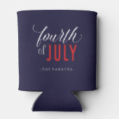 Stijlvol Vierde Juli Typografie Blikjeskoeler (Achterkant)