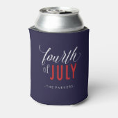 Stijlvol Vierde Juli Typografie Blikjeskoeler (Blikje Achterkant)
