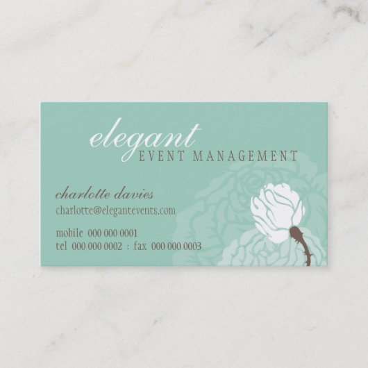 STIJLVOL VISITEKAARTJE Elegant roos (Voorkant)