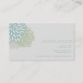 Stijlvol Visitekaartje met blauwe en groene bloeme (Achterkant)