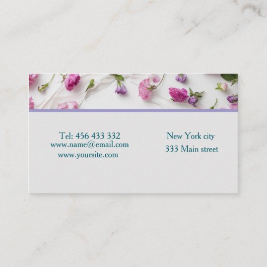 Stijlvol visitekaartje met bloemenknoppen (Achterkant)