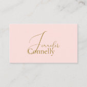 Stijlvol Visitekaartje met Blush Pink QR Code (Voorkant)