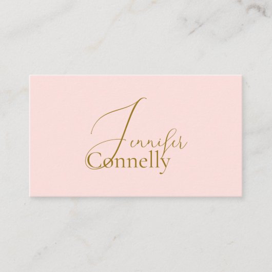 Stijlvol Visitekaartje met Blush Pink QR Code (Voorkant)