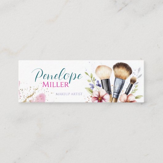 Stijlvol visitekaartje met borstels voor make-up (Voorkant)
