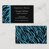 Stijlvol Visitekaartje met turquoise Zebra Stripes (Voorkant / Achterkant)