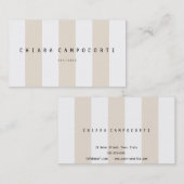 Stijlvol visitekaartje met witte en zandstrepen (Voorkant / Achterkant)