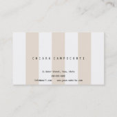 Stijlvol visitekaartje met witte en zandstrepen (Achterkant)