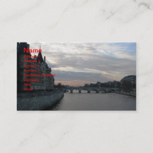 Stijlvol Visitekaartje met zonsondergang in Parijs