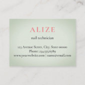 Stijlvol visitekaartje nageltechnicus, schoonheids (Achterkant)