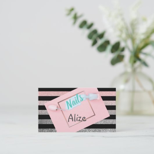 Stijlvol visitekaartje nageltechnicus, schoonheids (Staand voorkant)