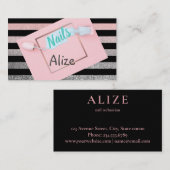 Stijlvol visitekaartje nageltechnicus, schoonheids (Voorkant / Achterkant)