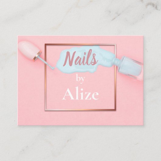 Stijlvol visitekaartje nageltechnicus, schoonheids (Voorkant)