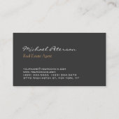 Stijlvol Visitekaartje Script Grey Manager Agent (Achterkant)