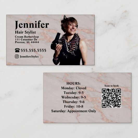 Stijlvol Visitekaartje van de Foto met QR-code (Voorkant / Achterkant)