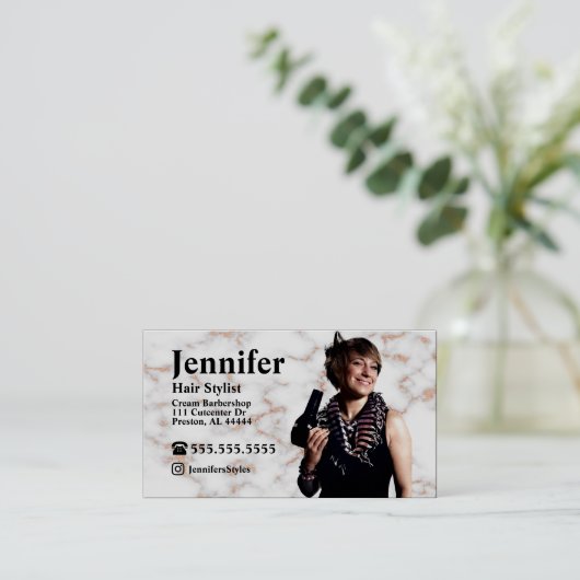 Stijlvol Visitekaartje van de Foto met QR-code (Staand voorkant)