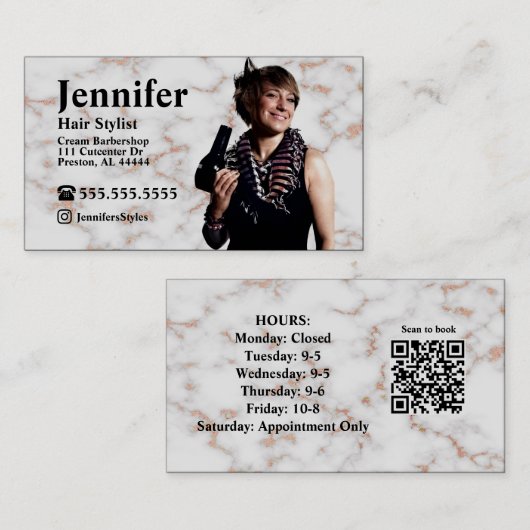 Stijlvol Visitekaartje van de Foto met QR-code (Voorkant / Achterkant)