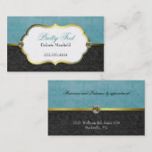 Stijlvol Visitekaartje voor Aquamarine en Black Da (Voorkant / Achterkant)