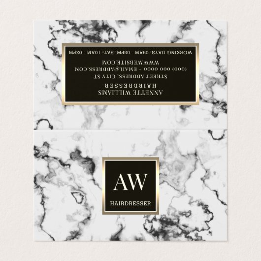 Stijlvol visitekaartje voor elegant trouw aan witt (Buitenkant ongevouwen)