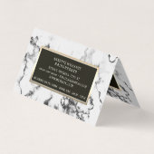 Stijlvol visitekaartje voor elegant trouw aan witt (Achterkant)