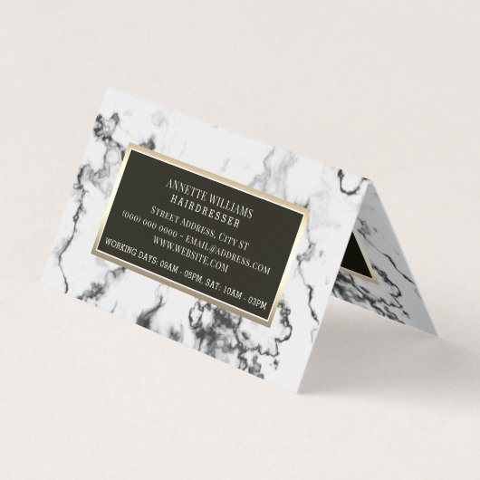 Stijlvol visitekaartje voor elegant trouw aan witt (Achterkant)