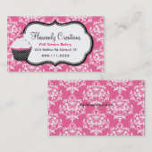 Stijlvol Visitekaartje voor Roze Damasbakkerij (Voorkant / Achterkant)