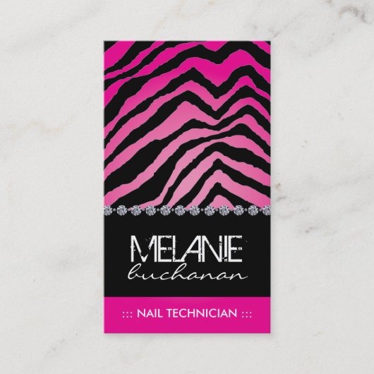 Stijlvol Visitekaartje voor zebraafdrukken Afsprakenkaartje (Voorkant)