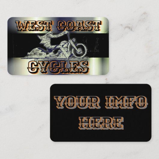 Stijlvol Visitekaartje voor zwart-wit- en chroommo (Voorkant / Achterkant)