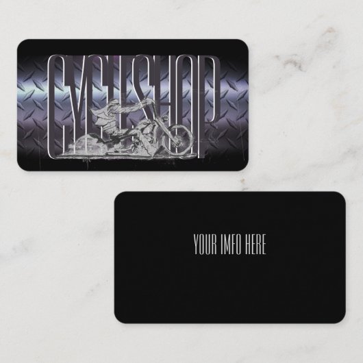 Stijlvol Visitekaartje voor zwart-wit- en chroommo (Voorkant / Achterkant)