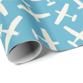 Stijlvol Vliegtuig Retro Plain Verjaardagspatroon  Cadeaupapier (Rol Hoek)