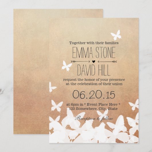 Stijlvol vliegveld Neutral Wedding Kaart (Voorkant / Achterkant)