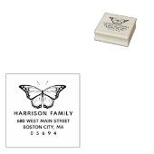 Stijlvol Vlinder Retouradres Rubberstempel (Gestempeld)