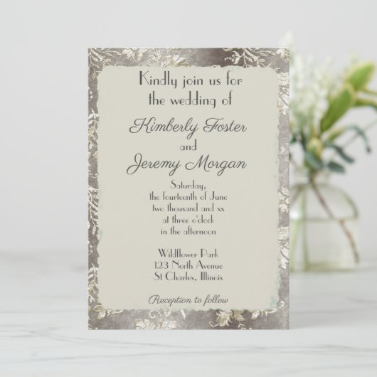 Stijlvol voethuwelijk kaart (Staand voorkant)