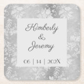 Stijlvol  voethuwelijk kartonnen onderzetters (Voorkant)