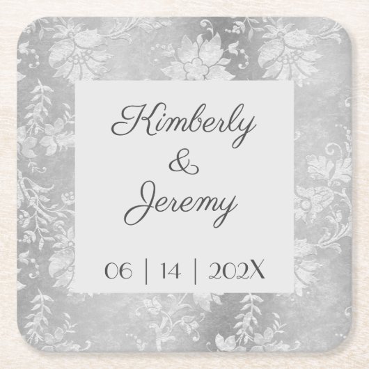 Stijlvol  voethuwelijk kartonnen onderzetters (Voorkant)