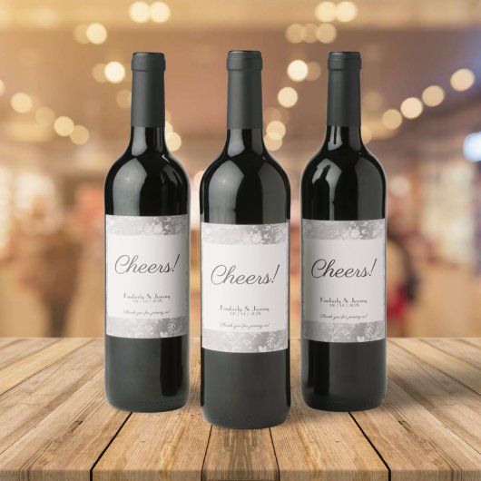 Stijlvol voethuwelijk wijn etiket