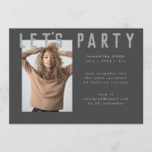 stijlvol voguish grijs afstudeerder foto moderne p kaart (Voorkant)