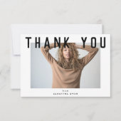 stijlvol voguish white chic smart afstudeerder fot bedankkaart (Voorkant)