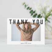 stijlvol voguish white chic smart afstudeerder fot bedankkaart (Staand voorkant)