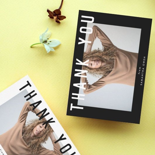 stijlvol voguish white chic smart afstudeerder fot bedankkaart