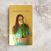 Stijlvol volledig verticaal foto groen & geel scri visitekaartje