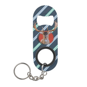 Stijlvol voor hem monogrammed maagd modern blauw mini flessenopener