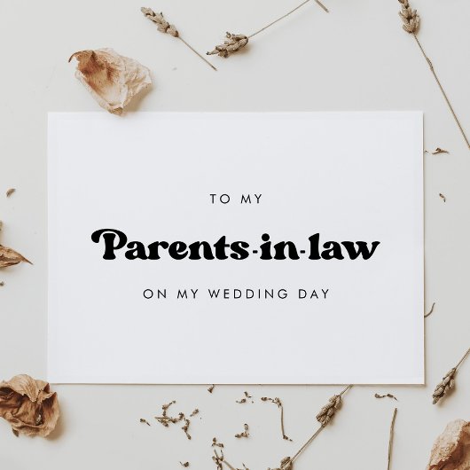 Stijlvol voor mijn schoonouders op mijn trouwdag