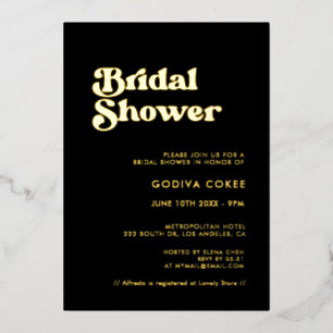 Stijlvol Vrijgezellenfeest met retro zwart en goud Folie Uitnodiging