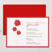 Stijlvol Vrijgezellenfeest met rode bloemen uitnod Kaart (Voorkant / Achterkant)