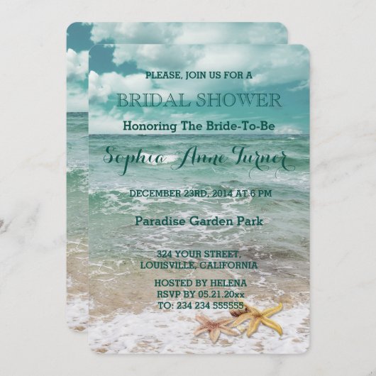 Stijlvol VRIJGEZELLENFEEST van het Beach Starfish  Kaart (Voorkant / Achterkant)