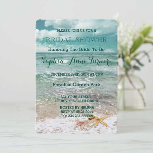 Stijlvol VRIJGEZELLENFEEST van het Beach Starfish  Kaart (Staand voorkant)