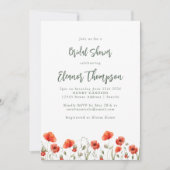 Stijlvol Vrijgezellenfeest van rode papaver Kaart (Voorkant)