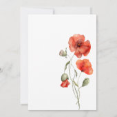Stijlvol Vrijgezellenfeest van rode papaver Kaart (Achterkant)