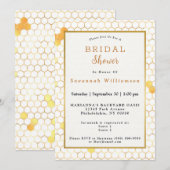 Stijlvol Vrijgezellenfeest van White Gold Honeycom Kaart (Voorkant / Achterkant)